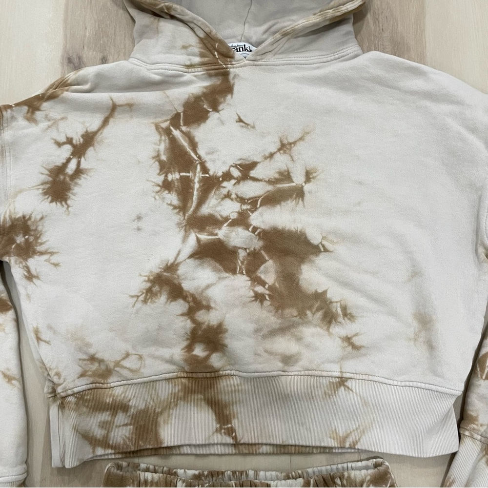 Frankie’s Bikinis Brownie Tie Dye Sweatpants & Hoodie Set Women's XS Brown Tan - Picture 6 of 16